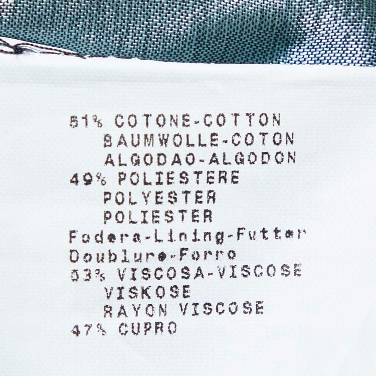 Pre Owned Emporio Armani Blue leaf Jacquard Mini Skirt S