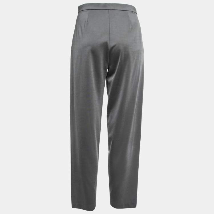 Buy EMPORIO ARMANI Relaxed Fit Front Gathers Pants | Grey Color Women |  AJIO LUXE