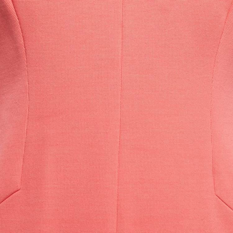 Pre Owned Emporio Armani Pink Knit Short Sleeve Shift Dress M