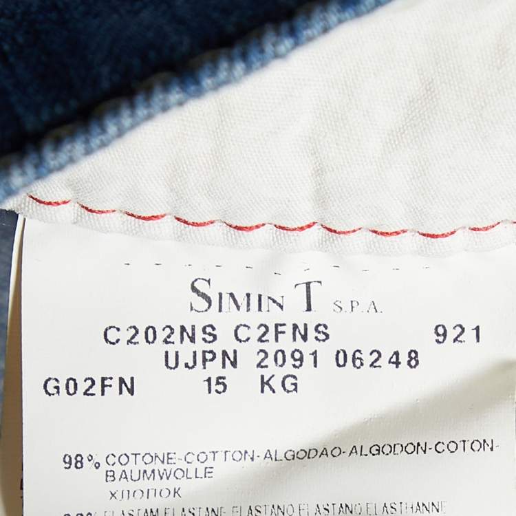 مملوكة مسبقًا Emporio Armani Blue Denim Zip Front Knee Length Skirt L