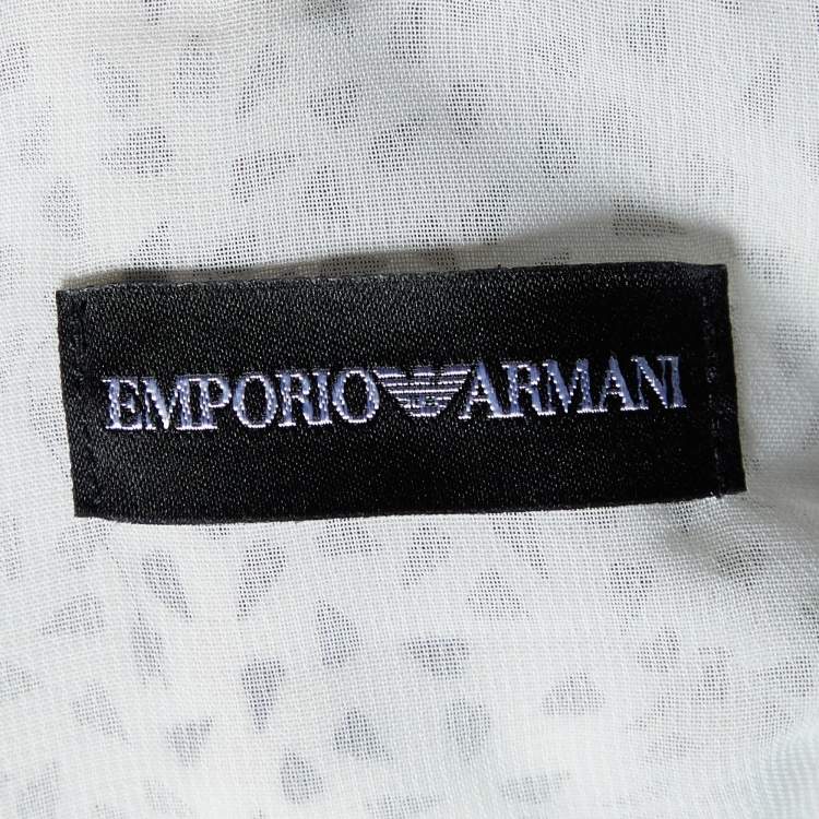 Pre Owned Emporio Armani Monochrome Printed Silk Cami Top M