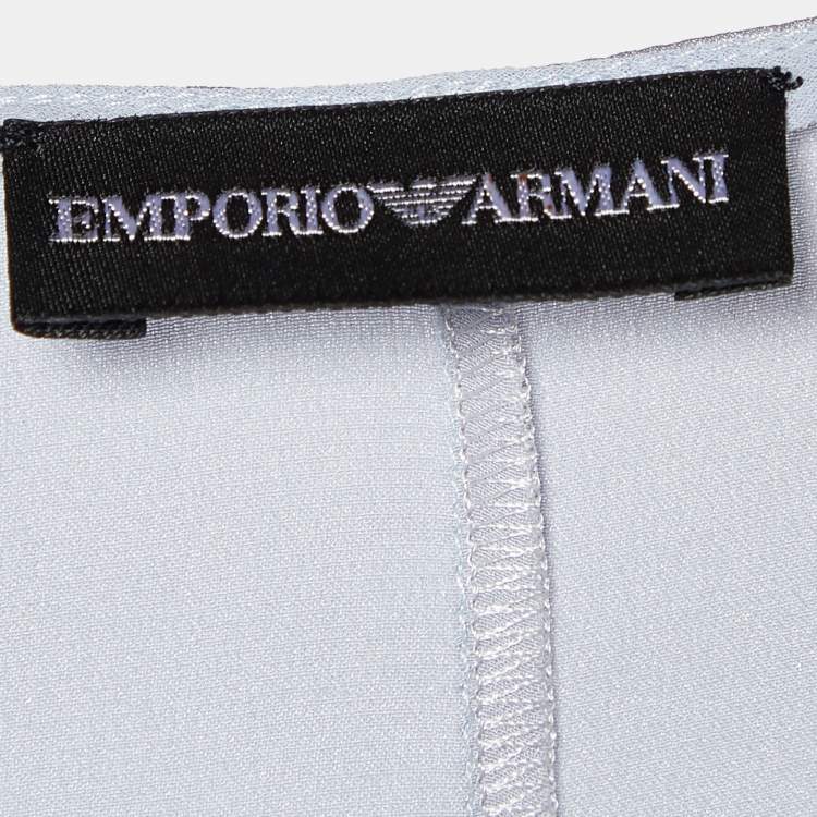 Pre Owned Emporio Armani Grey Silk Satin Tank Top M
