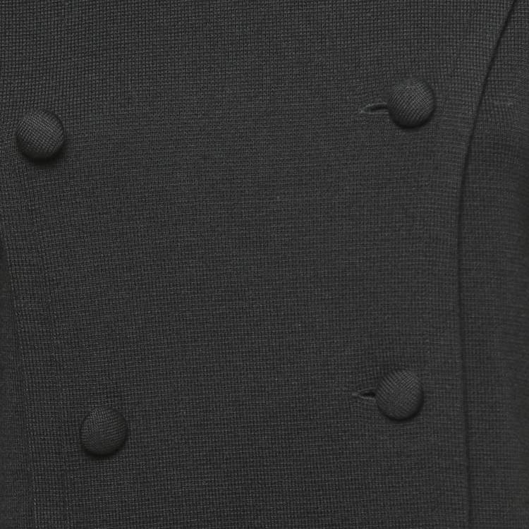 Pre Owned Emporio Armani Black Wool Double Breasted Sweater M