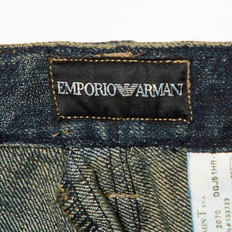 Pre Owned Emporio Armani Blue Washed Denim Jeans L Waist 31"