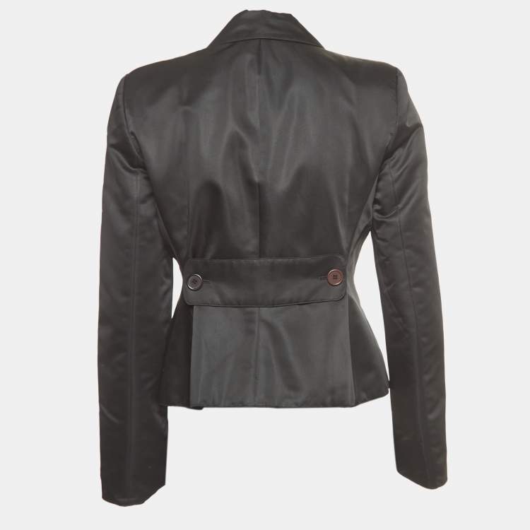 مملوكة مسبقًا Emporio Armani Black Crepe Buttoned Jacket S