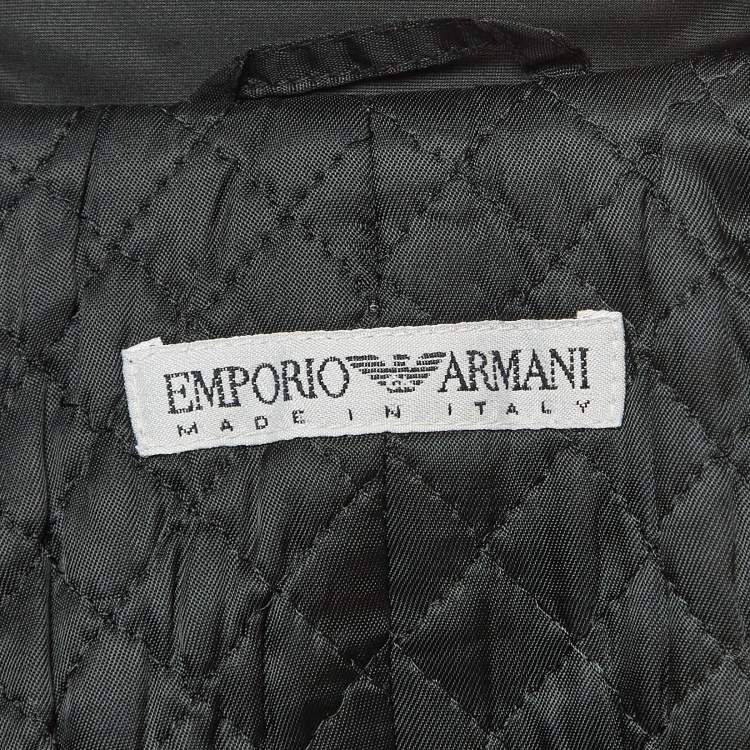 مملوكة مسبقًا Emporio Armani Black Crepe Buttoned Jacket S