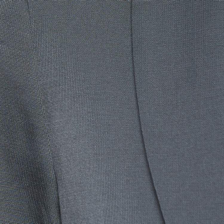 Pre Owned Emporio Armani Grey Crepe Blazer Skirt Suit M/L