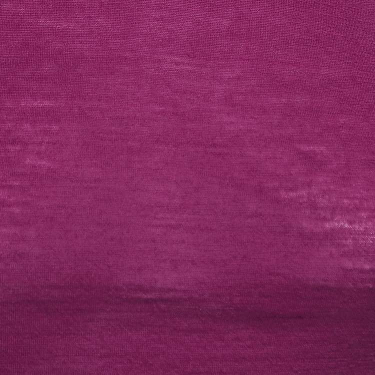 Pre Owned Emporio Armani Burgundy Wool Knit Cut-Out Detail Top S