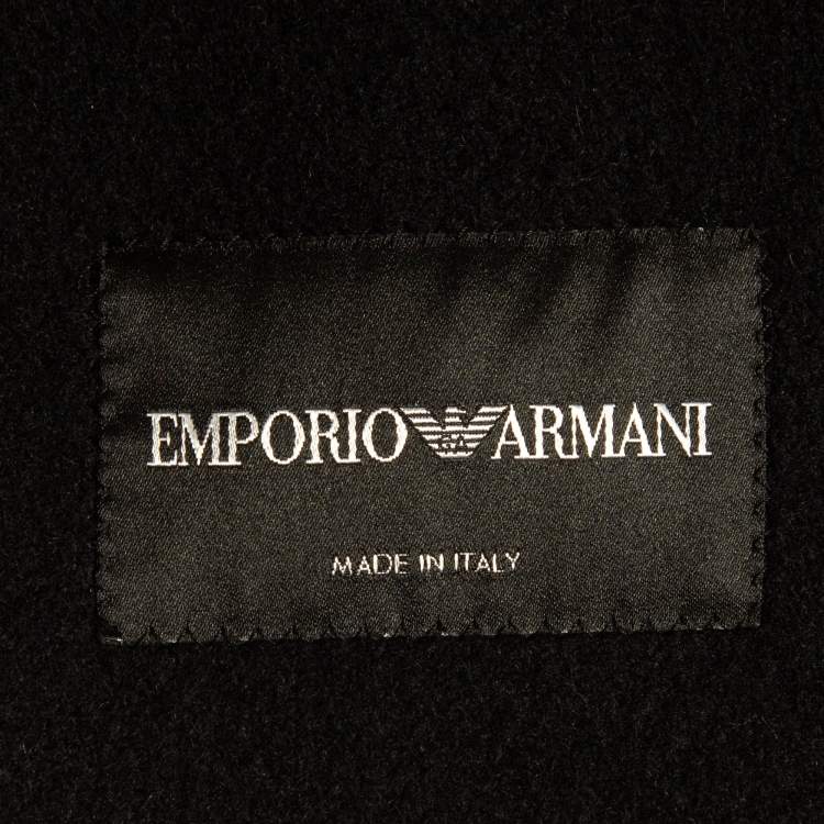 Pre Owned Emporio Armani Black Patterned Wool & Mohair Vest L