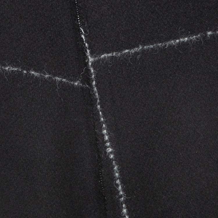 Pre Owned Emporio Armani Black Patterned Wool & Mohair Vest L