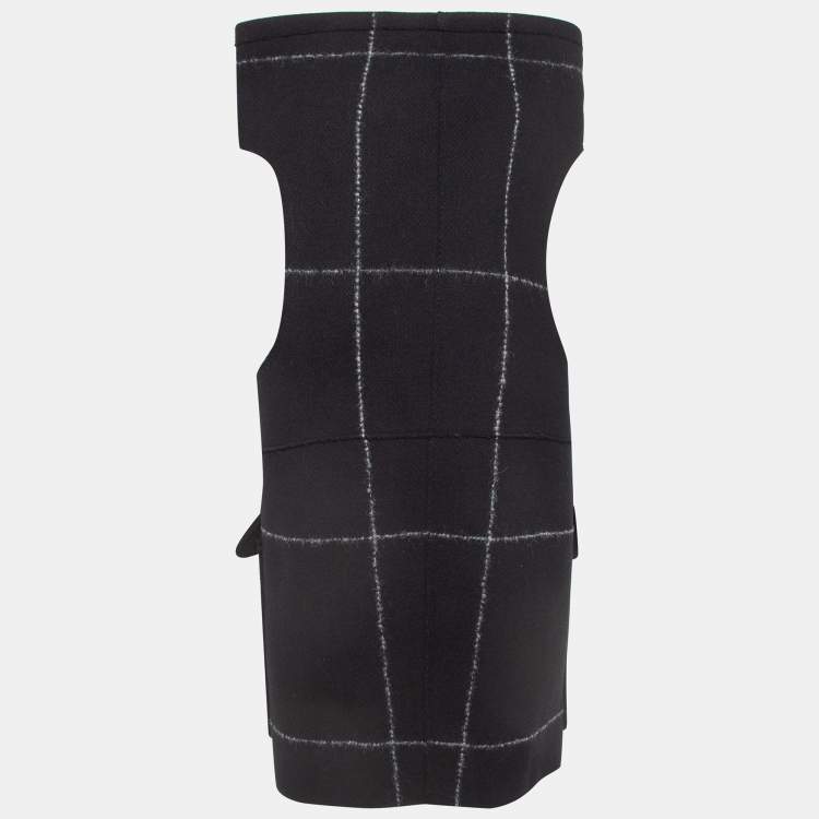 Pre Owned Emporio Armani Black Patterned Wool & Mohair Vest L