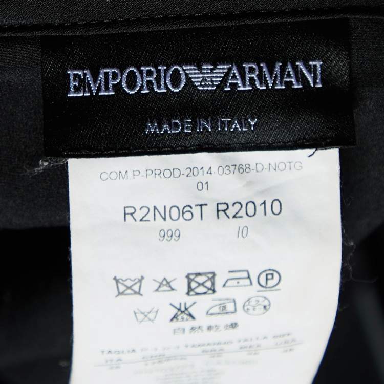 Pre Owned Emporio Armani Black Crepe Long Skirt L