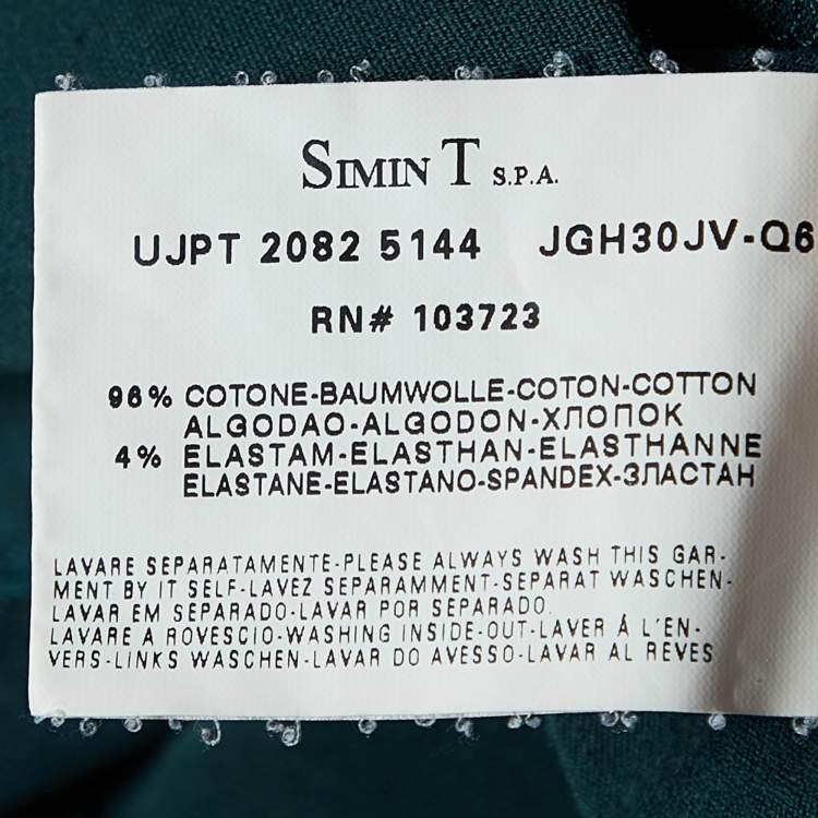 Pre Owned Emporio Armani Green Logo Print Cotton Crew Neck T-Shirt M