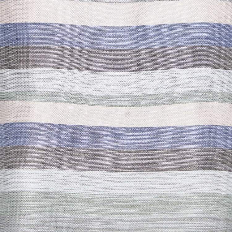 Pre Owned Emporio Armani Grey Striped Cotton & Silk Sleeveless Top S