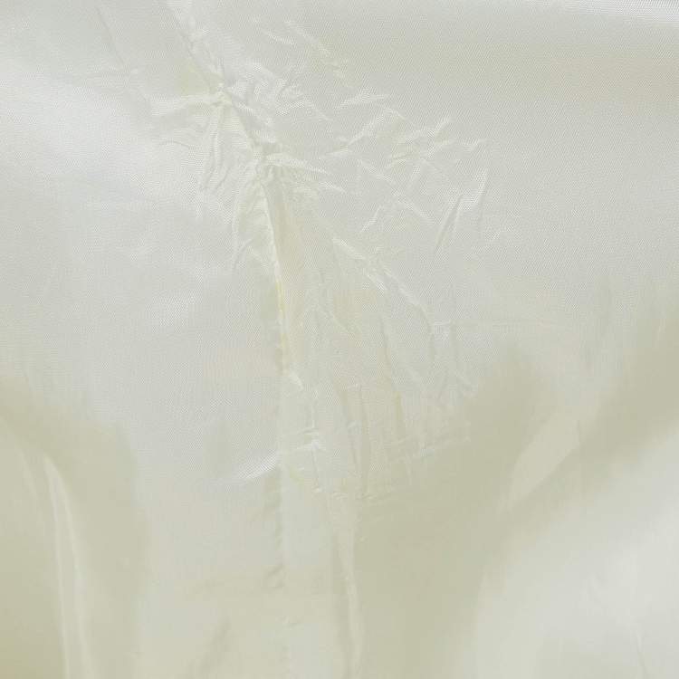 Pre Owned Emporio Armani Off White Tulle Ruched Halter Neck Mini Dress S