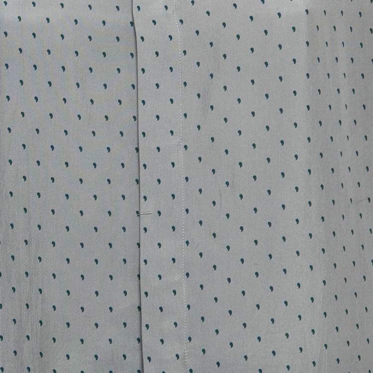 Pre Owned Emporio Armani Grey Paisley Print Silk Shirt S