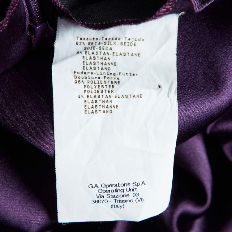 Pre Owned Emporio Armani Purple Silk Satin Sleeveless Top S