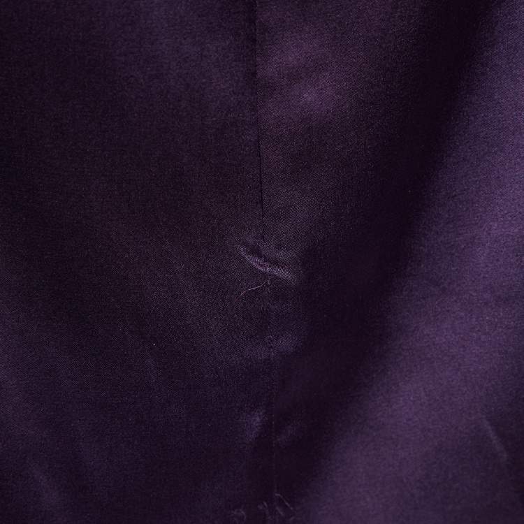 Pre Owned Emporio Armani Purple Silk Satin Sleeveless Top S