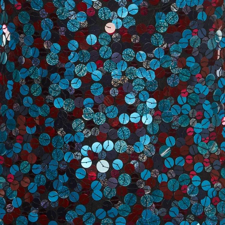 Pre Owned Emporio Armani Blue & Pink Sequin Knit Tank Top S