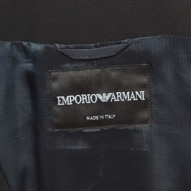 Pre Owned Emporio Armani Black Cotton Pique Pantsuit M
