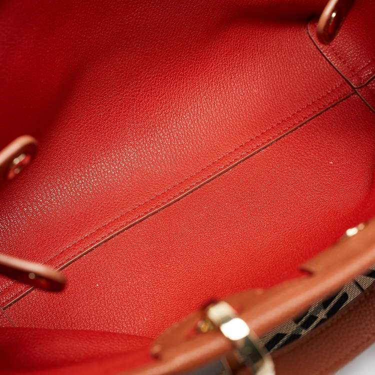 Pre Owned Emporio Armani Brown Faux Leather Small MyEA Shopper Tote