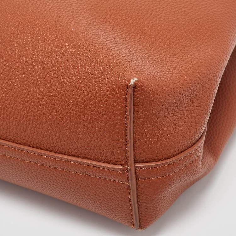 Pre Owned Emporio Armani Brown Faux Leather Small MyEA Shopper Tote