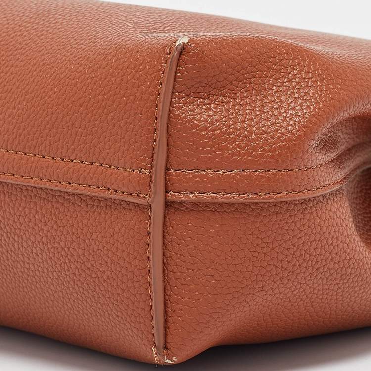 Pre Owned Emporio Armani Brown Faux Leather Small MyEA Shopper Tote