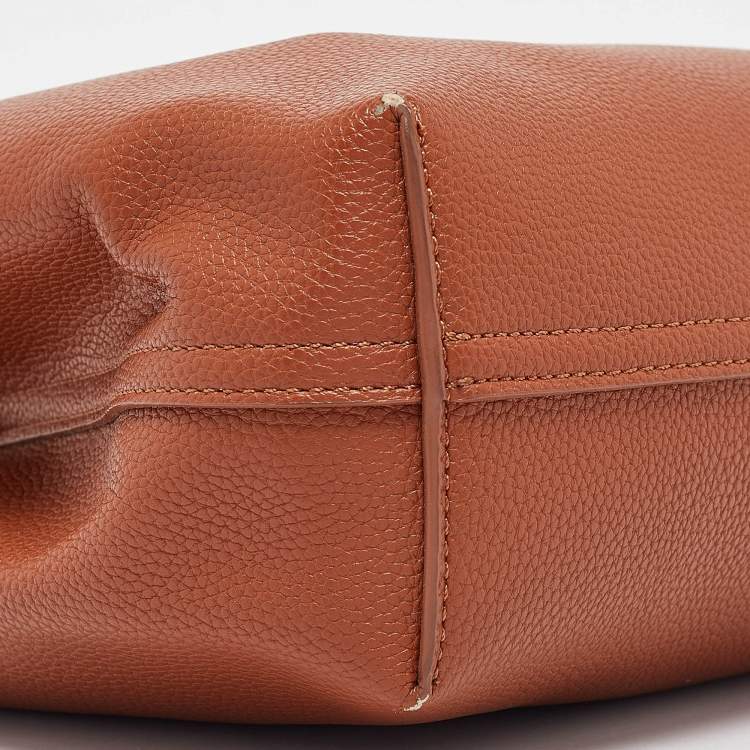 Pre Owned Emporio Armani Brown Faux Leather Small MyEA Shopper Tote