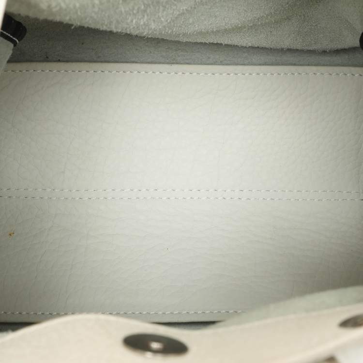 Pre Owned Emporio Armani Cream Leather Drawstring Tote