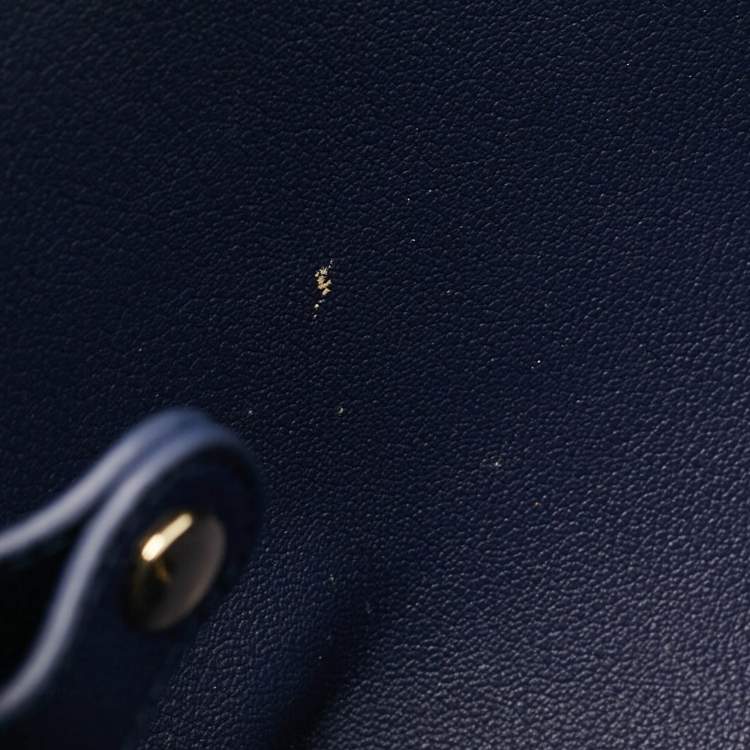 Pre Owned Emporio Armani Blue Leather Small MyEA Shopper Tote