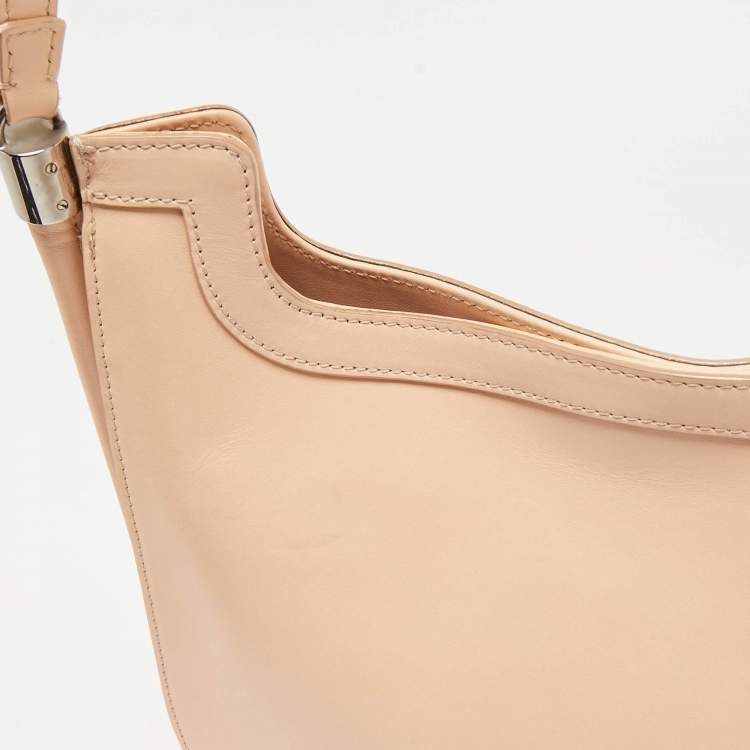 Pre Owned Emporio Armani Peach Leather Messenger Bag