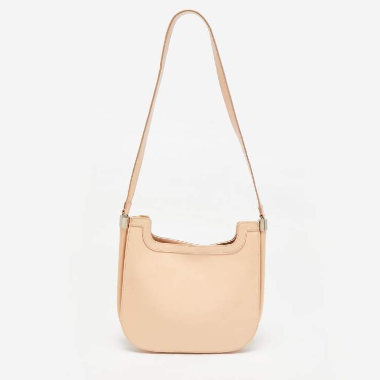 Pre Owned Emporio Armani Peach Leather Messenger Bag