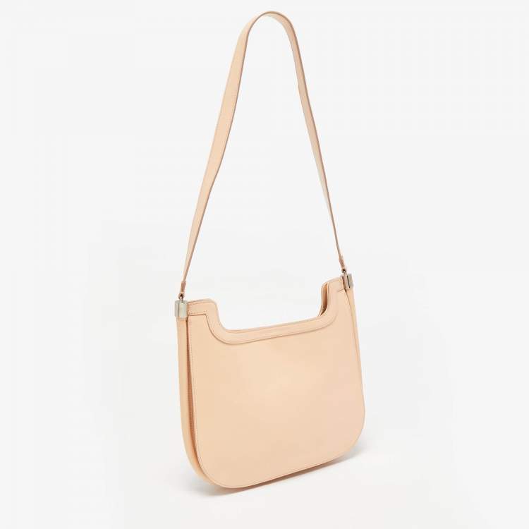 Pre Owned Emporio Armani Peach Leather Messenger Bag