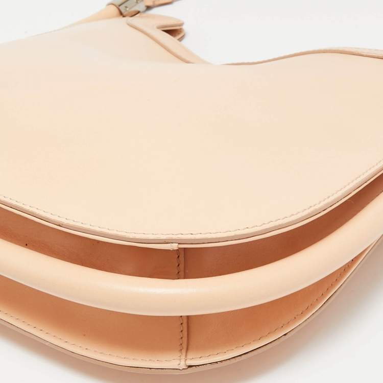 Pre Owned Emporio Armani Peach Leather Messenger Bag