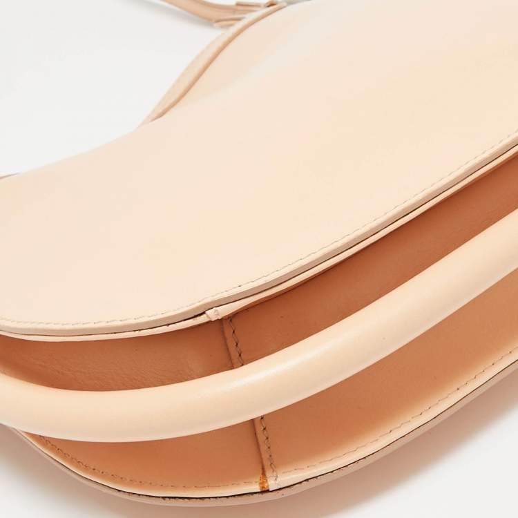 Pre Owned Emporio Armani Peach Leather Messenger Bag