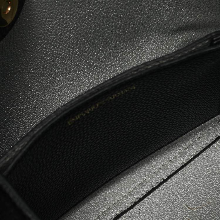 Pre Owned Emporio Armani Back Leather Mini MyEA Shopper Tote