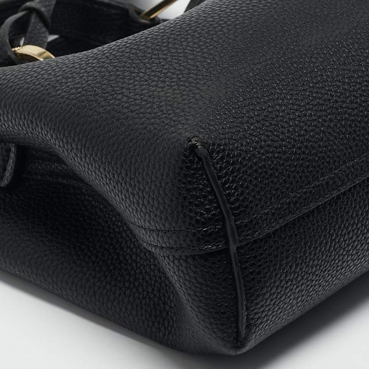 Pre Owned Emporio Armani Back Leather Mini MyEA Shopper Tote