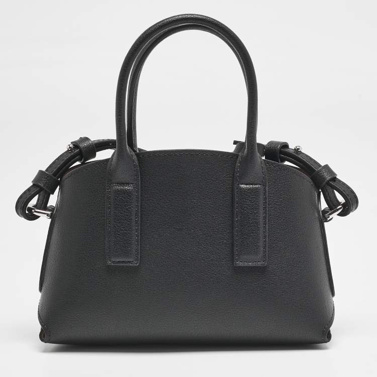 Pre Owned Emporio Armani Black Leather Small ASV Icon Bag