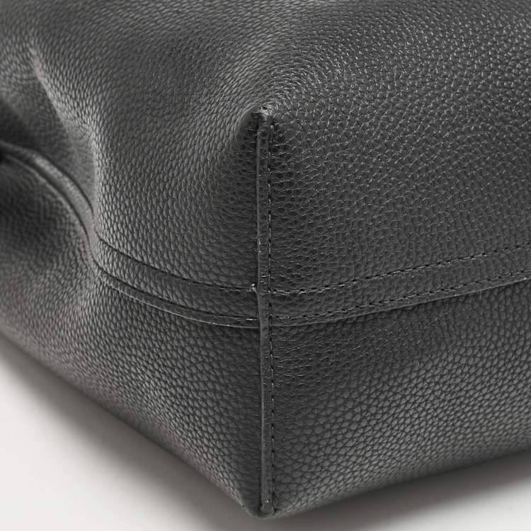 Pre Owned Emporio Armani Black Leather MyEA Vertical Tote
