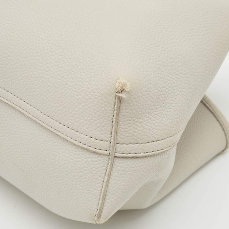 Pre Owned Emporio Armani Grey Faux Leather Small MyEA Shopper Tote