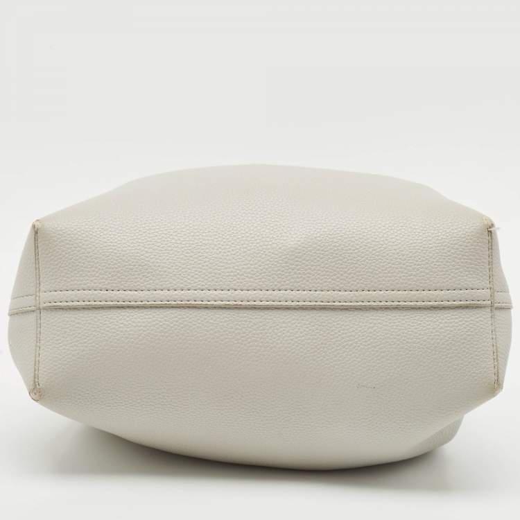 Pre Owned Emporio Armani Grey Faux Leather Small MyEA Shopper Tote