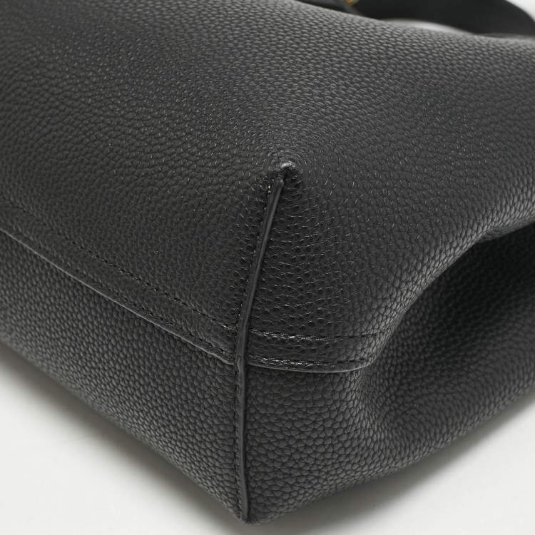 Pre Owned Emporio Armani Black Leather Small MyEA Shopper Tote