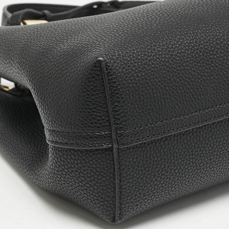 Pre Owned Emporio Armani Black Leather Small MyEA Shopper Tote