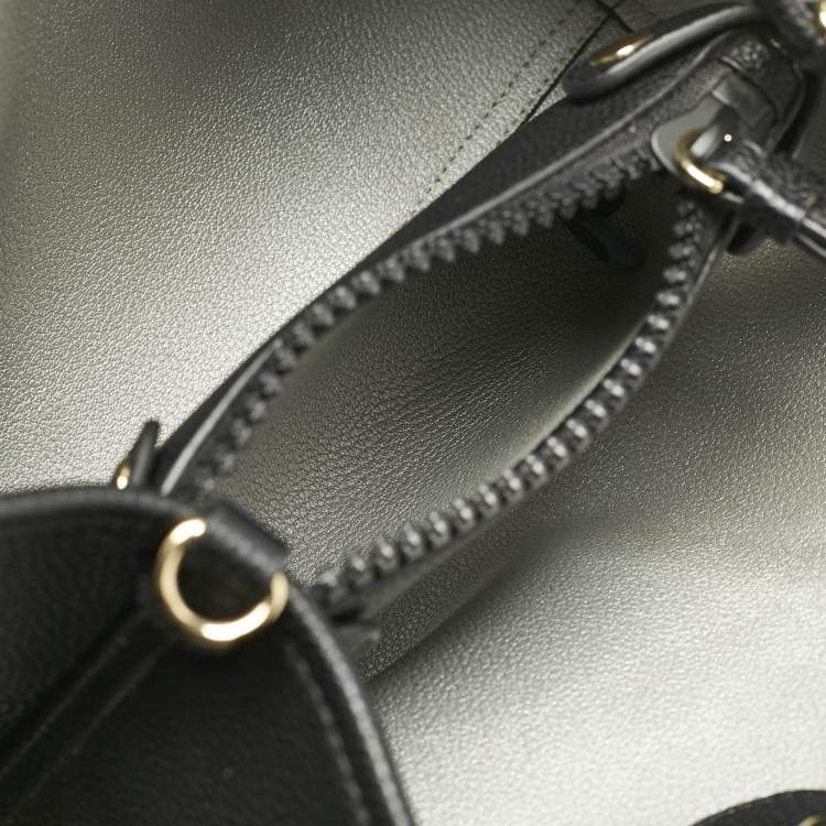 Pre Owned Emporio Armani Black Leather Small MyEA Shopper Tote