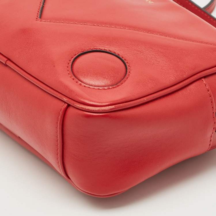 Pre Owned Emporio Armani Red Leather Camera Crossbody Bag