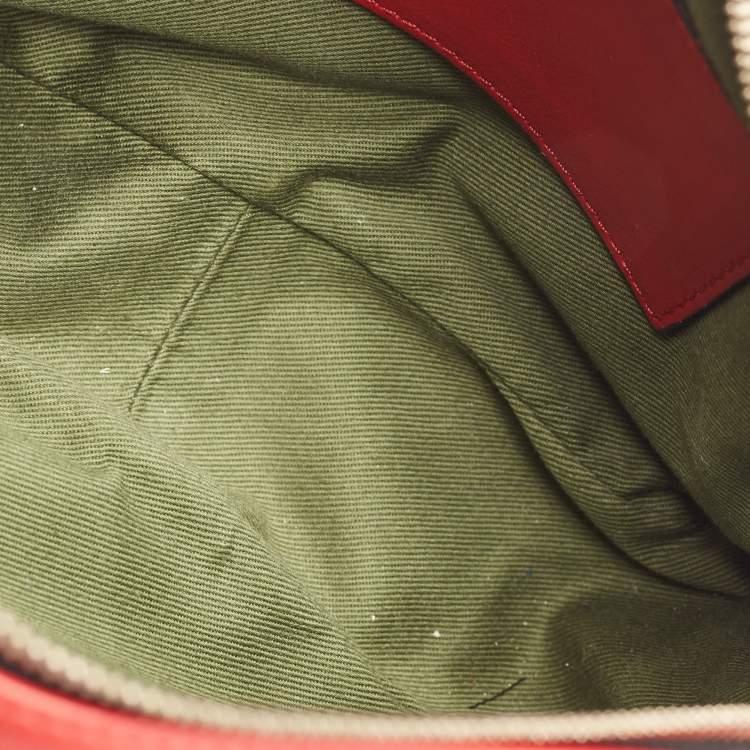 Pre Owned Emporio Armani Red Leather Camera Crossbody Bag