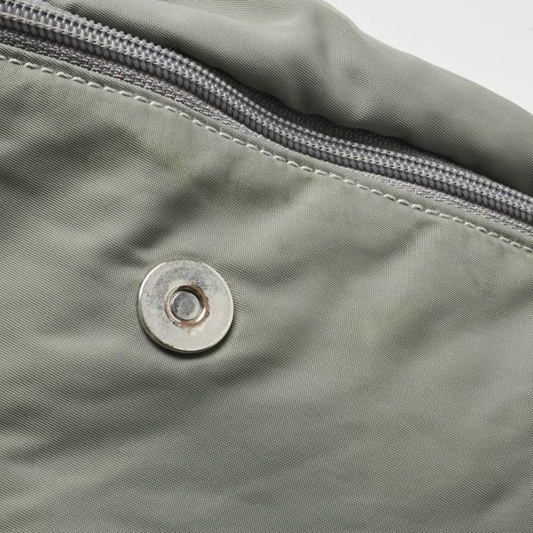Pre Owned Emporio Armani Grey Logo Jacquard Nylon Baby Changing Bag