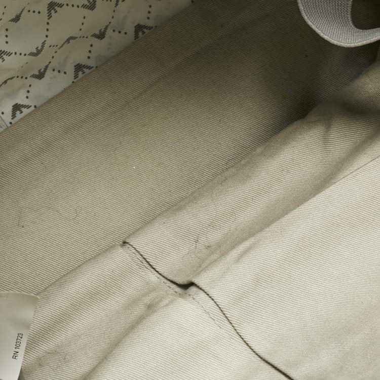 Pre Owned Emporio Armani Grey Logo Jacquard Nylon Baby Changing Bag