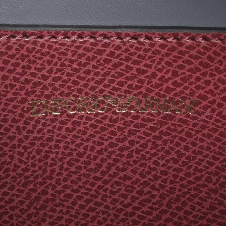Pre Owned Emporio Armani Red Faux Leather Crossbody Bag