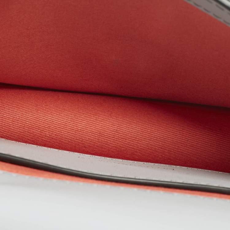 Pre Owned Emporio Armani Light Blue Leather Astrid Chain Crossbody Bag